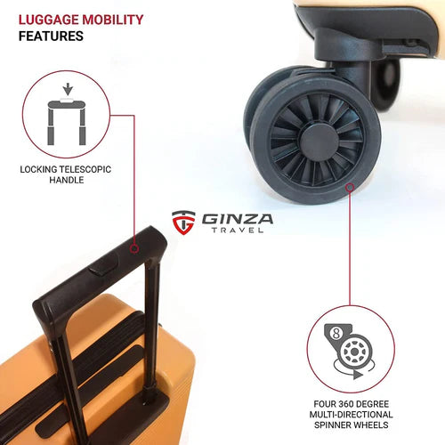 Ginza Travel Hardside Trolley Spinner Luggage 2 Pcs Set (20"/28")