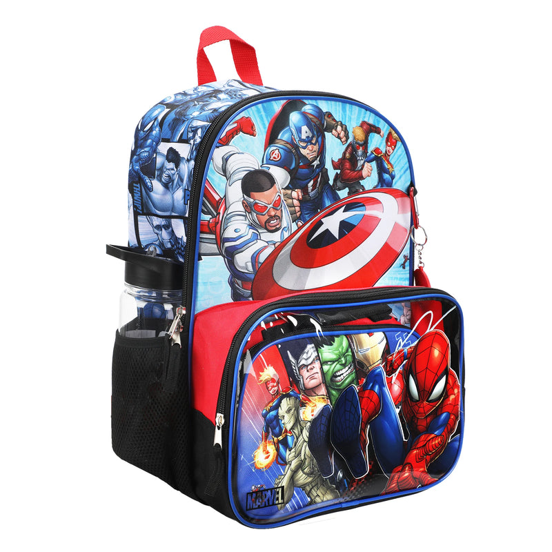 Marvel Avengers Kids 16" Backpack and Lunch Bag 5 Piece Set