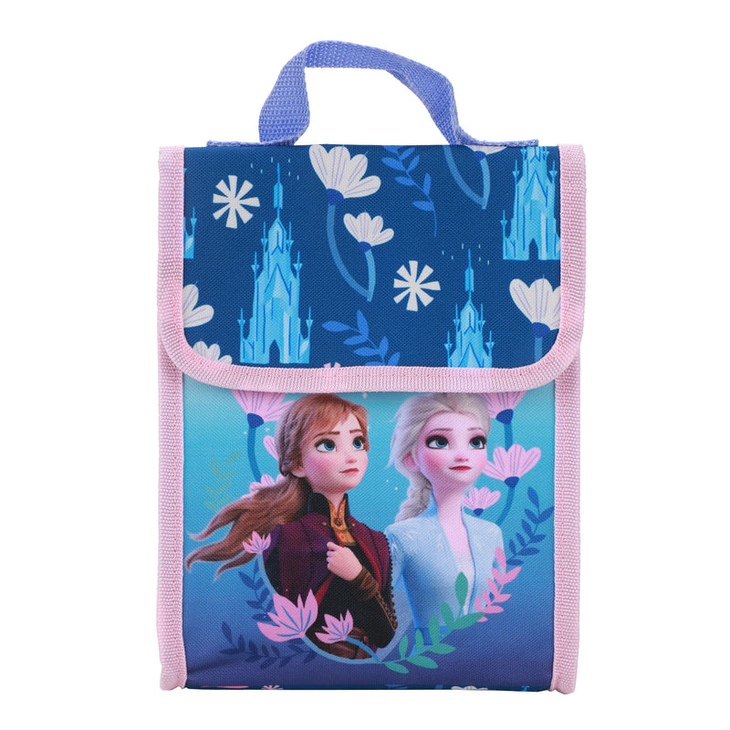 Disney Frozen Anna and Elsa Kids 16" Backpack and Lunch Bag 5 Piece Set