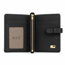 JCCS Women’s Genuine Leather Long Bifold Wallet with Central Zip Coin Pocket