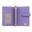 JCCS Women’s Genuine Leather Long Bifold Wallet with Central Zip Coin Pocket