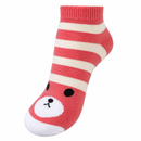 Henney Bear Cute Teddy Striped Ankle Socks