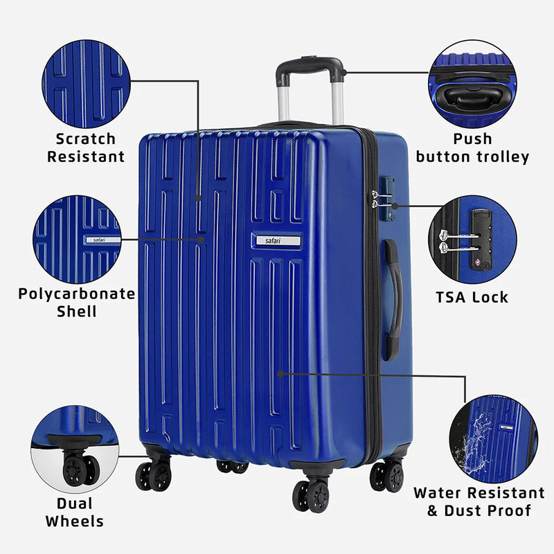 Safari Cargo Neo Carry on Trolley Bag with TSA lock and Dual Wheels