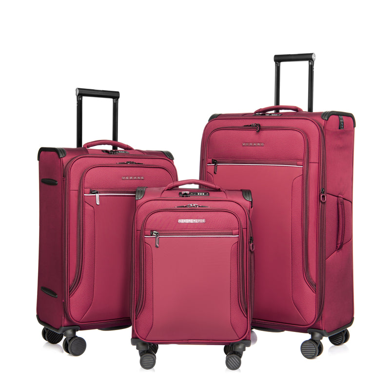 Verage Toledo III Anti-Bacterial Softside Luggage 3 Piece Set (19" + 24" + 29")