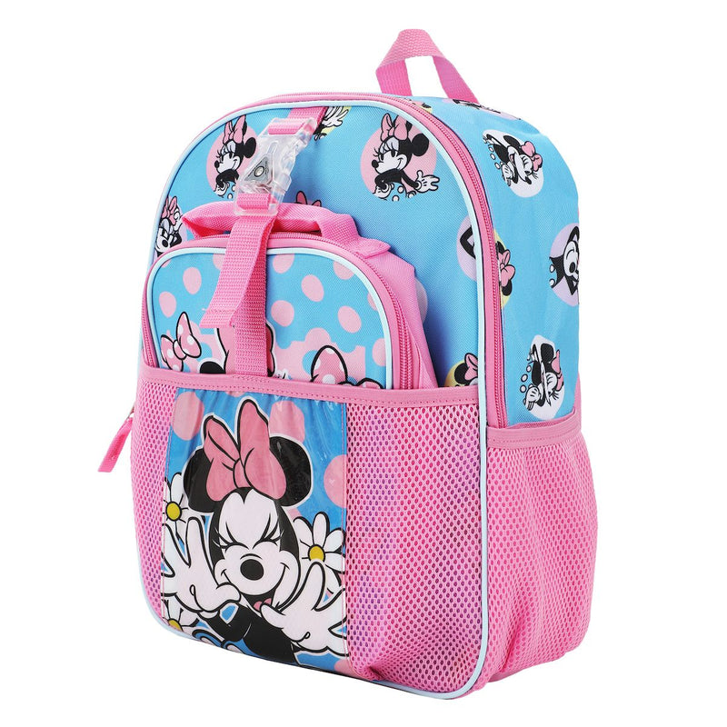 Minnie Mouse Be Kind Be True Be Brave Be You Kids 14" Backpack and Lunch Bag 4 Piece Set