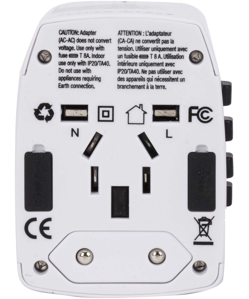 Maple Leaf International Universal Travel Adapter Plug w/ 4 USB Charging Ports